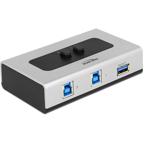 DeLock Switch USB 3.0 Manual de 2 puertos bidireccional - Conmutador USB para compartir periféricos... (1/3)