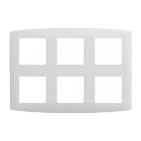 Eur'ohm 61887 Plaque 2x3 postes Esprit Blanc