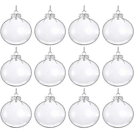 Boules de Noël transparentes décoratives pour sapin, 24 pièces (1/5)