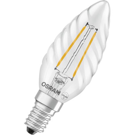 OSRAM Ampoule LED Star Candle Spiral BW25 Filament, 2700 K blanc chaud, 1,8 W, E14, transparente, 250 lm, 15 000 h, pour lustres, look vintage (1/2)