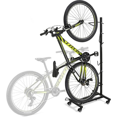 Wolketon Fahrradständer 3 in 1 verstellbar Stahl schwarz Garage (1/5)