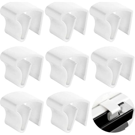 Supports de Serrage pour Stores Vénitiens en plastique, 8 Pièces, Support Universel Blanc, Fixation sans Perçage ni Vis