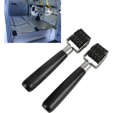 Rouleau ergonomique noir pour insonorisation auto - Application de revêtements muraux et tapis insonorisants