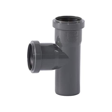Ostendorf HTsafe - Raccordo di scarico DN 50/50 mm, 87°, tubo HT, grigio, 87° - dn 50/dn 50 (1/4)