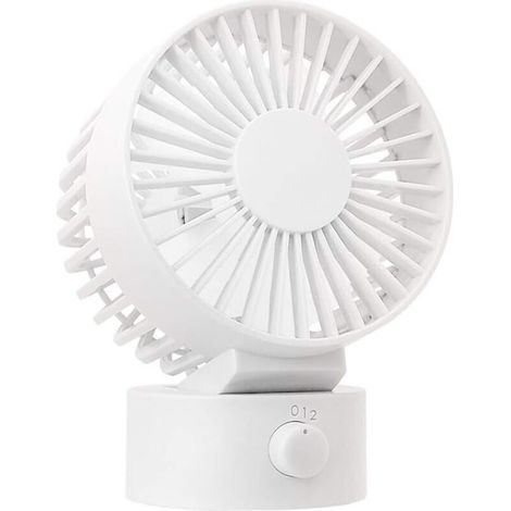 Mini ventilateur de table silencieux USB – Design à double pales – Vent puissant et silencieux – Angle réglable 0° à 30° – Dimensions 102 x 79 x 138 mm (1/5)