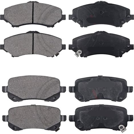 KIT PASTIGLIE FRENO ANTERIORI E POSTERIORI compatibile con DODGE GRAND CARAVAN / PASTIGLIE FRENANTI AUTO OEM P11025,P11021 / SOSTITUZIONE DIRETTA / BASSA POLVERE / SILENZIOSO (1/4)