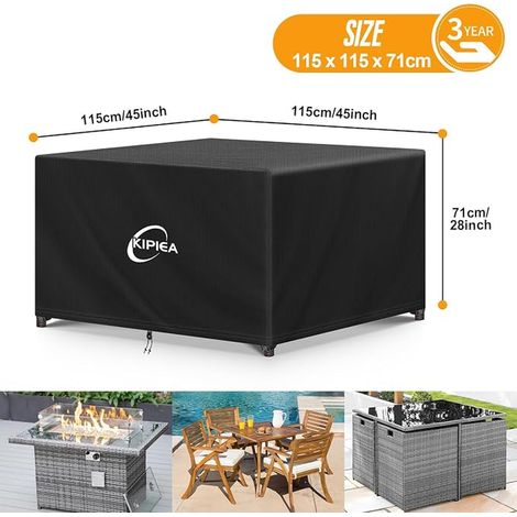 Waterproof Outdoor Garden Furniture Covers, Square Windproof Garden Table Covers, Oxford Fabric Protective Tarpaulin, Outdoor Patio Lounge, - 115 x 115 x 71 cm (1/4)