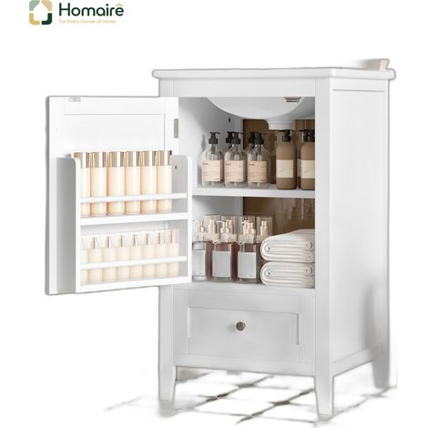 Flur- Garderobenschrank weiß aus MDF 51 x 46 x 85 cm HOMAIRE (1/5)