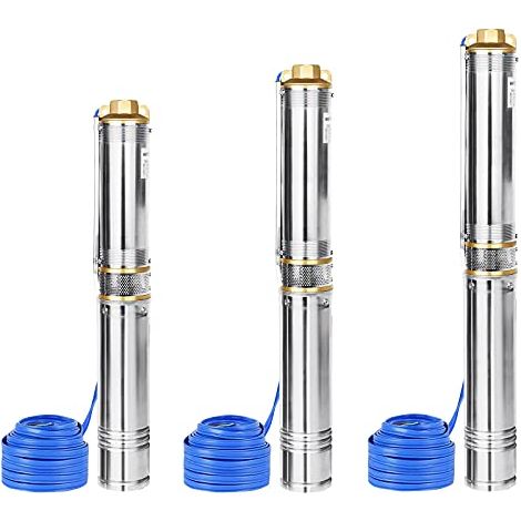 Pompa per pozzi profondi 370W 0,5HP pompa sommersa per pozzi con portata di 4000 l/h pompa per tubi con commutazione automatica pompa da giardino 4 pollici con cavo di collegamento da 20 m NAIZY