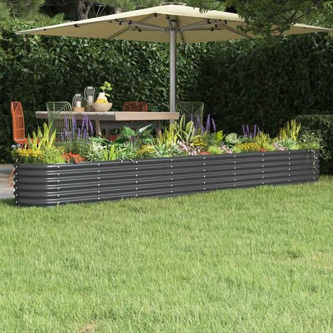 Hochbeet Verzinkter Stahl 332x40x36 cm Anthrazit