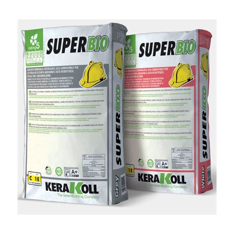 Collante per piastrelle super bio grigio c1 te kerakoll kg 25 super bio