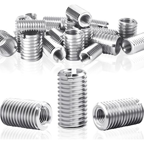 Insert fileté M10 vers M6 x 20 mm, 24 adaptateurs filetés M10 M6, douille filetée en acier inoxydable, adaptateur pour raccords à vis, manchon réducteur M10 vers M6, réparation, montage (1/5)