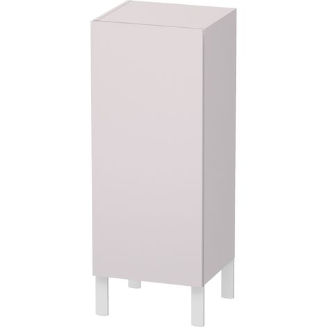 Duravit L-Cube Half high mobile singolo 1 anta, 2 ripiani in vetro, incernierato a sinistra, altezza min. 600 mm - max. 900 mm, larghezza min. 250 mm - max. 500 mm, profondità min. 200 mm - max. 363 mm, colorazione: Laccato Bianco Lilla Seta opaco Laccato (1/4)
