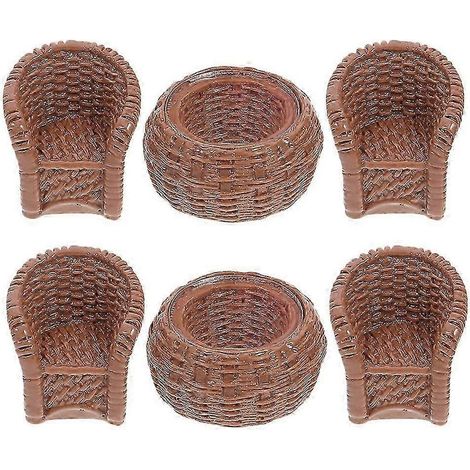 Accessoires de mobilier d'extérieur, mobilier miniature pour maison de poupée, décoration intérieure, artisanat de forme carrée, 1 ensemble (1/5)