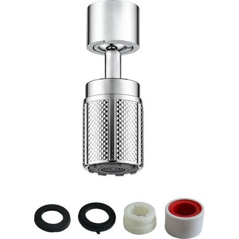 Aérateur de robinet pivotant 360°, robinet économiseur d’eau avec 3 modes (jet doux, standard), mousseur en cuivre et ABS pour filetage M22 et M24 (1/5)