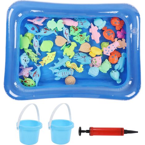 Magnetisches Angelspielzeug-Set für Kinder, Wassertisch, lustige aufblasbare Angelspiele für den Pool, für den Innen- und Außenbereich. (1/5)