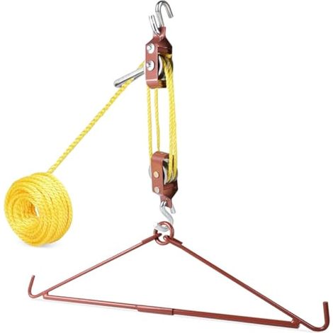 Support de chasse avec poulie, suspension de barrage, aide à la coupe, capacité de 250 kg, câble de 12 m (1/5)