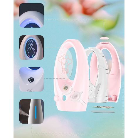 Mini-USB-Luftbefeuchter, geräuschloses Nachtlicht, Tisch-Aromatherapie-Diffusor für das Schlafzimmer, Kirschrosa (Ballonmuster) (1/4)