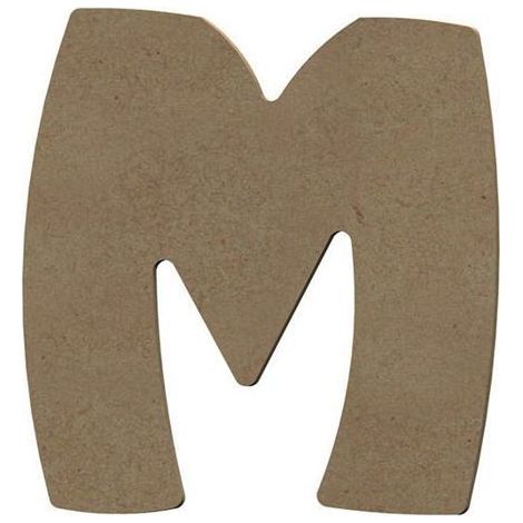 Lettre majuscule M en bois MDF à décorer - 8 cm