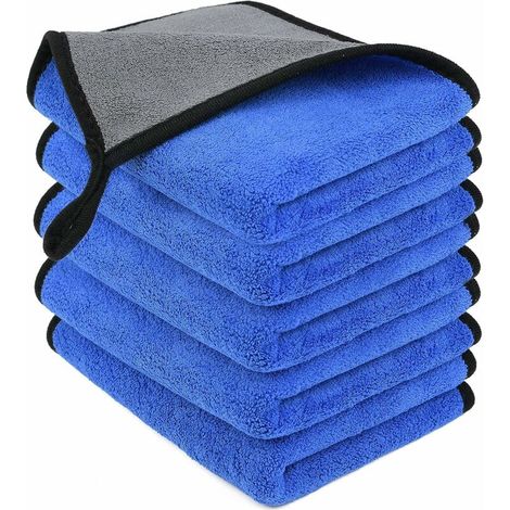 DEESSE SHOP - Chiffon en microfibre 5PCS, chiffon de nettoyage en microfibre réutilisable pour le nettoyage des vitres/tout le lavage/voiture/machine de polissage domestique, chiffon en microfibre sup (1/5)
