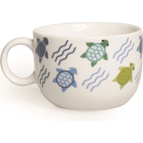 Tasse Thé, 200 ML, Porcelaine, Blanc Tortue 8.5x8.5x6 cm Blanc/Multicolore