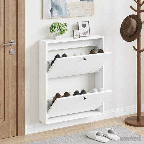 vidaXL Wall-Mounted Shoe Cabinet BREDA 71 x 17 x 86 cm Engineered Wood (1/5)