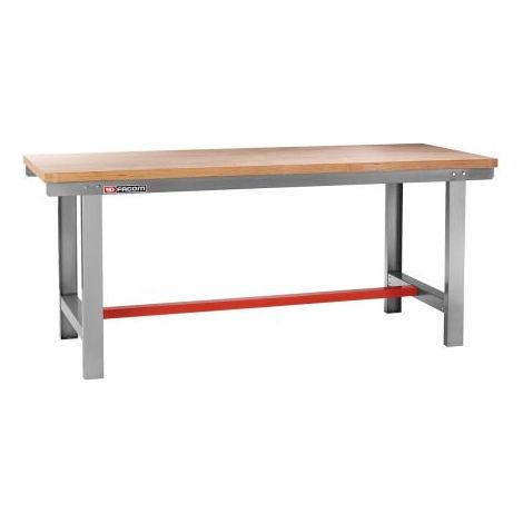 Facom – Établi 2 m – Plan de travail en bois de hêtre multiplis traité – Charge maximale 70,5 kg – Dimensions 750 mm de large et 860 mm de haut