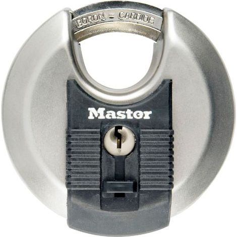 MASTER LOCK Disc-Vorhängeschloss [Schlüssel] [Edelstahl] [Außenbereich] M40EURD - Ideal für Lagerräume, Garagen etc.