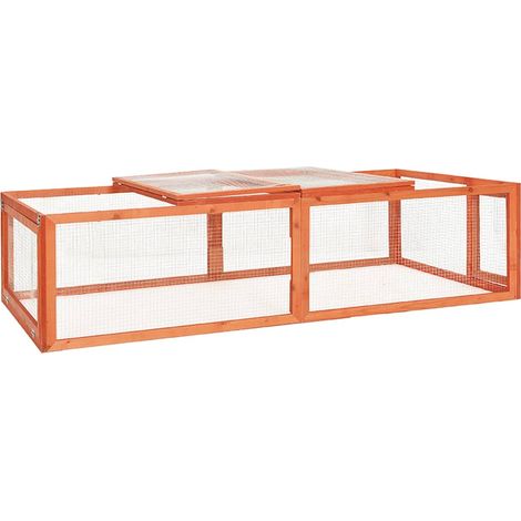 Kaninchenstall 183x90x46,5 cm Massivholz Tanne