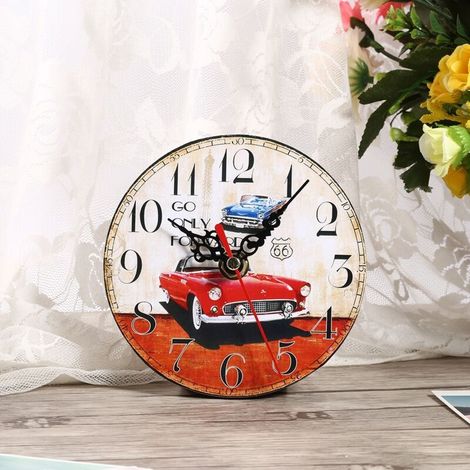 Vintage-Wanduhr aus Holz im Retro-Stil, antike Dekoration für Zuhause oder Büro