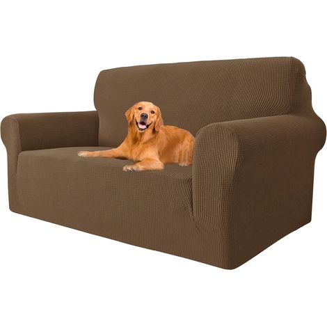 Stretch Sofa Cover, Super Elastic Sofa Cover with Armrests, Universal Sofa Cover, Modern, Non-Slip, Anti-fouling, Washable,Brown 2 Places(145CM-178CM) (1/5)