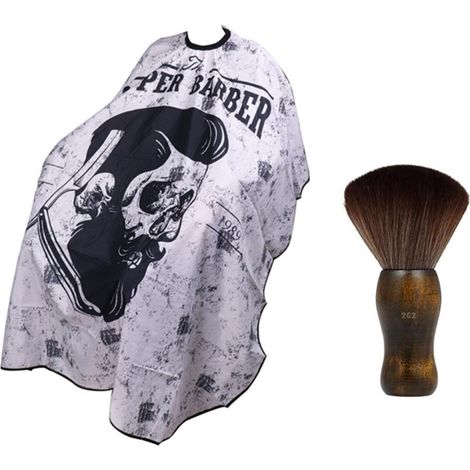 Capa de peluquería sencilla y elegante, impermeable y ajustable, con cepillo para el cuello y accesorios de corte de fibra suave.