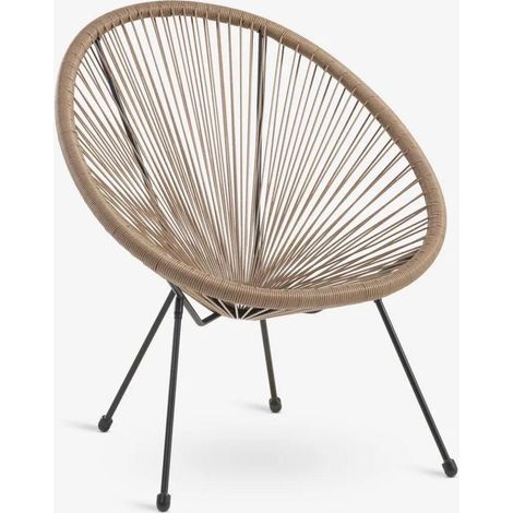 ORION91oficial® - Sillón Hawái de Exterior Acero y Ratán Sintético Color Beige Exterior Jardín Ancho 74 x Alto 84 x Fondo 85 cm - spaziORION91 - Unidad (1/5)