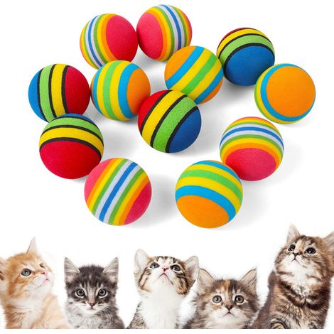 Lot de balles colorées en mousse pour chat - Jouet interactif rebondissant pour chaton (1/5)