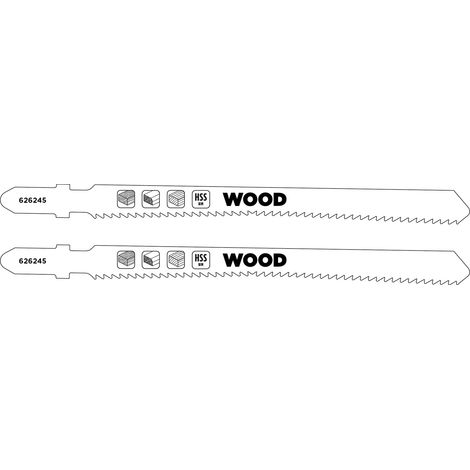 2x Lames de scie sauteuse pour bois, denture alternée (pour bois dur, bois tendre, aggloméré) (1/2)