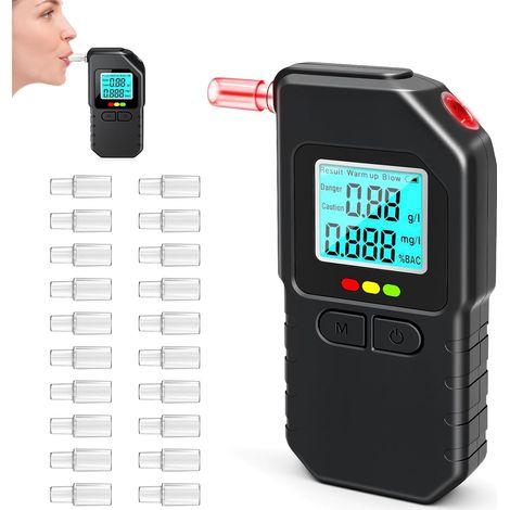 Alcootest Ethylotest Electronique avec Fonction de Stockage et Indication Vocale,Ethylotest Portable à Double Capteur (1/5)