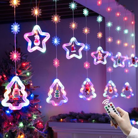 Guirlande lumineuse LED de 3 m pour l'extérieur et l'intérieur, rideau lumineux de Noël USB avec télécommande, étanche IP44, lumière colorée (1/5)