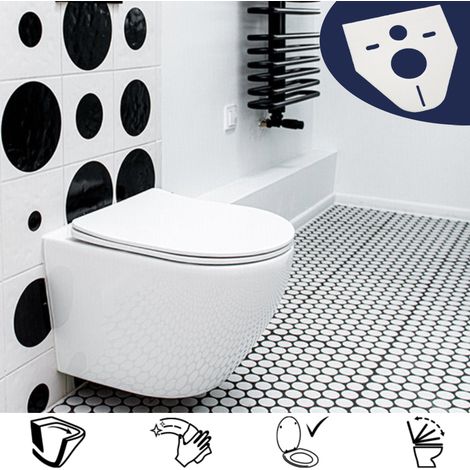 WC Toilettes : cuvette blanche avec siège de toilette Slim Soft-Close (1/5)
