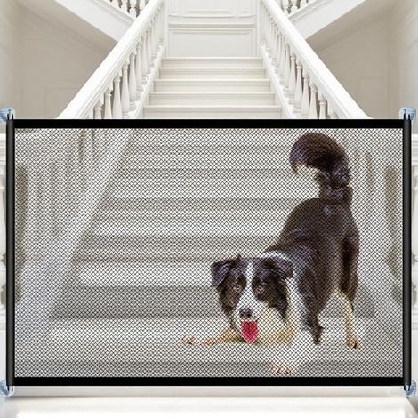 110 x 72 cm 1 grille de protection, extensible, portable, pour animaux de compagnie, pour les voyages, les escaliers, les chiens, les escaliers, les portes, la terrasse (1/5)