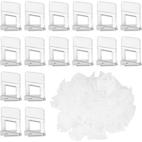 QORVA-Lot de 400 Pièce 2mm Croisillons pour Carrelage Croisillon Autonivelant Professionnel Kit de Système de Nivellement pour Outils de Construction de Murs en Céramique