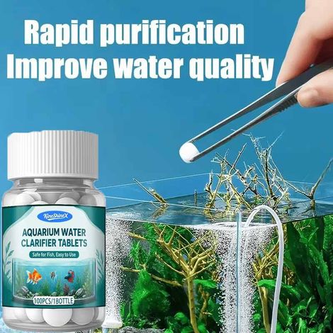KineShineX Aquarium Water Purifier Tablets thoroughly purify water, remove odors and fishy smells, and clean water for aquariums and fish ponds. (1/4)