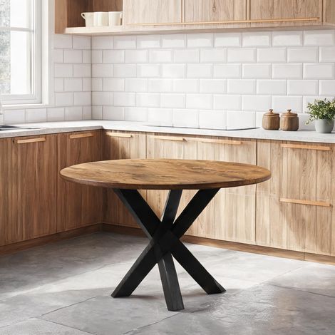 Table basse en fer panneau de particules 120 x 120 x 78 cm (1/5)
