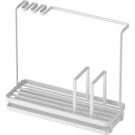 Porte-torchons pour évier, égouttoir à torchons - Plateau de rangement robuste et soudé pour éponges, brosses et laine d'acier (1/5)
