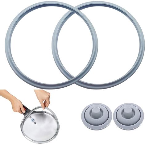 2 Pièces Joints D'étanchéité de Rechange pour WMF, 22cm Joint en Silicone pour Autocuiseur avec Joint de Signal de Cuisson pour WMF 6068559990 6068559997, pour Autocuiseur 3l/4,5l/6,5l/8,5l (1/5)