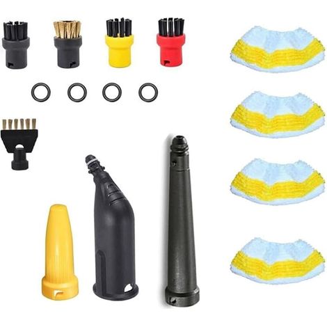 Kit de pièces de rechange universelles pour nettoyeurs vapeur Karcher SC1/SC2/SC3/SC4/SC5 : têtes de brosse, buses, chiffons en microfibre et housses. (1/5)