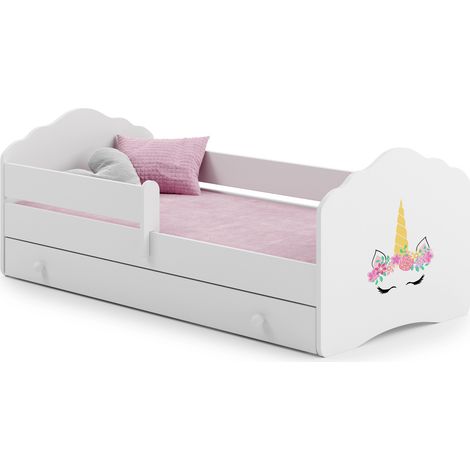 Letto per bambini FALA con cassetto e sponda 140x70 Corno di unicorno