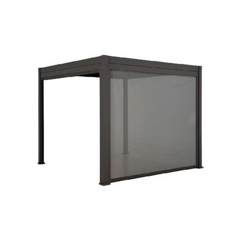 Store déroulant latéral Habrita PERBIELECR40 pour pergola bioclimatique motorisée PER 3040 ELEC côté 4m gris (1/3)