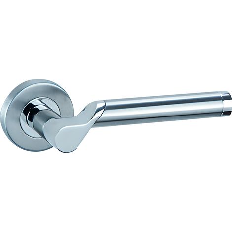 Manilla puerta zamak níquel combinado roseta redonda 52mm Senelli (1/5)