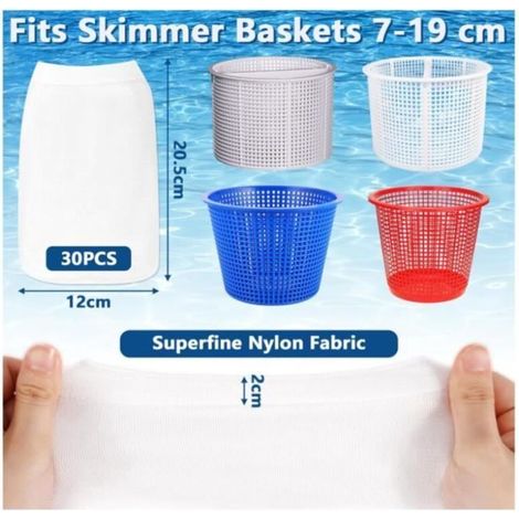 Skimmersocke – Nicht spezifiziert – 30 Stück – Elastisches Nylon – Wiederverwendbar – Poolfilter (1/3)