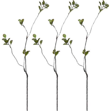 Lot de 3 feuilles artificielles d'automne, fausses feuilles de tige, décoration pour vase et plantes, pour Thanksgiving.-57.00X5.00X1.00CM-Green (1/4)